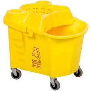 DESCRIPTION: (1) INSTITUTIONAL MOP BUCKET WITH WRINGER BRAND/MODEL: CONTINENTAL #335-39YW RETAIL$: $80.89. SIZE: 35 QT QTY: 1