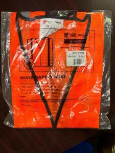 (24)- HIGH VIS ORANGE SAFETY VESTS