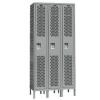 DESCRIPTION: (1) PREMIUM VENTED STORAGE LOCKERBRAND/MODEL: HALLOWELLINFORMATION: LIGHT GRAYSIZE: 3 WIDE, 1 TIER, APPROX 22" X 55" X 72"RETAIL$: $1120.00 EAQTY: 1