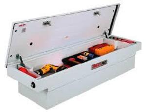 DESCRIPTION: (1) SINGLE LID FULL SIZE DEEP TRUCK BOXBRAND/MODEL: JOBOX #PSC1456000INFORMATION: WHITE, STEELSIZE: 71" X 17 1/4" X 20 7/8"RETAIL$: $740.99 EAQTY: 1