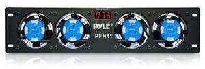 DESCRIPTION: (1) RACK MOUNT COOLING FANS WITH TEMPERATURE DISPLAY BRAND/MODEL: PYLE #PFN41 INFORMATION: BLACK RETAIL$: $49.99 EA QTY: 1