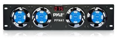 DESCRIPTION: (1) RACK MOUNT COOLING FANS WITH TEMPERATURE DISPLAY BRAND/MODEL: PYLE #PFN41 INFORMATION: BLACK RETAIL$: $49.99 EA QTY: 1