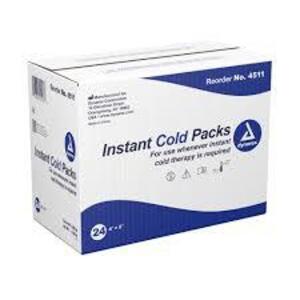 DESCRIPTION: (1) CASE OF (24) INSTANT COLD PACKS BRAND/MODEL: DYNAREX #4511 SIZE: 4X5 RETAIL$: $23.75 EA QTY: 1