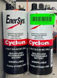 (2)- ENERSYS CYCLON RECHARGEABLE BATTERIES