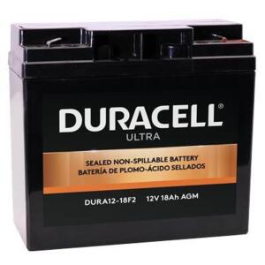 (2) - SLAA12-18F2 Duracell Ultra 12V 18AH General Purpose AGM Sealed Lead Acid (SLA) Battery with F2 Terminals