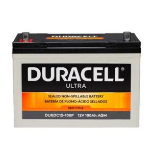 WKDC12-100P Duracell Ultra 12V 100AH Deep Cycle AGM Sealed Lead Acid (SLA) Battery with P Terminals