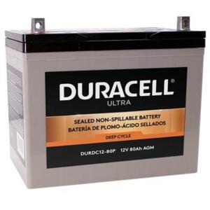 WKDC12-80P Duracell Ultra 12V 80AH Deep Cycle AGM Sealed Lead Acid (SLA) Battery with P Terminals