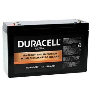 (10) - SLAA6-12F Duracell Ultra 6V 12AH General Purpose AGM Sealed Lead Acid (SLA) Battery with F1 Terminals