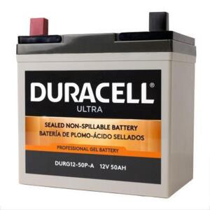 DURG12-50P Duracell Ultra 12V 50AH GEL Sealed Lead Acid (SLA) Battery with P Terminals