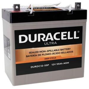 WKDC12-55P Duracell Ultra 12V 55AH Deep Cycle AGM Sealed Lead Acid (SLA) Battery with P Terminals