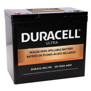 SLAA12-55C/FR Duracell Ultra 12V 55AH General Purpose AGM Sealed Lead Acid (SLA) Battery with M6 Insert Terminals