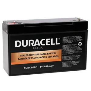 (10) - SLAA6-10F Duracell Ultra 6V 10AH General Purpose AGM Sealed Lead Acid (SLA) Battery with F1 Terminals