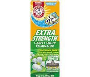 DESCRIPTION: (6) DIRT FIGHTERS CARPET ODOR ELIMINATOR BRAND/MODEL: ARM AND HAMMER PLUS OXICLEAN RETAIL$: $2.19 EA SIZE: 42.6 OZ QTY: 6