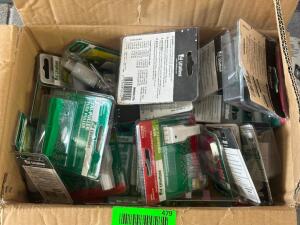 LARGE BOX OF ASSORTED FUSES AND SMALL ELECTRONICS