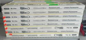 (8) 31W T8 BRIGHT WHITE 2-PIN FLUORESCENT TUBE LIGHT BULBS