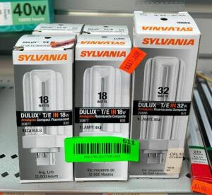 (5) ASSORTED COMPACT FLUORESCENT LIGHT BULBS