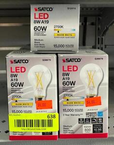 (9) 60W LED REPLACEMENT BULBS