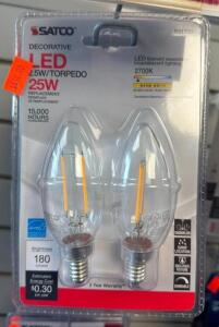 (6) 2CT PACKS OF DECORATIVE TORPEDO LED LIGHT BULBS