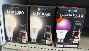 (2) LUX 1050 AND (1) PRISMA PLUS SMART WIFI LED BULBS