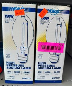 (4) 150W HIGH PRESSURE SODIUM LIGHT BULBS