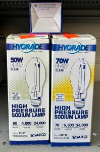 (11) ASSORTED 50W AND 70W HIGH PRESSURE SODIUM LIGHT BULBS