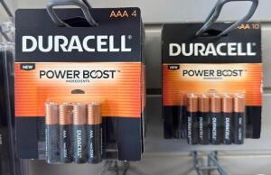 (10) 4CT PACKS AND (3) 10CT PACKS OF POWER BOOST AAA BATTERIES