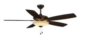 52" LED INDOOR LOW PROFILE RUBBED BRONZE CEILING FAN WITH LIGHT KIT