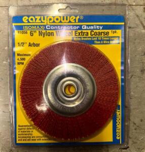 (3)- 6" EXTRA COARSE NYLON WHEELS