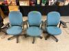 (3)- BLUE OFFICE CHAIRS ON WHEELS - 5