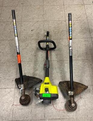 RYOBI 2 CYCLE WEED TRIMMER WITH TWO SHAFTS