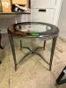 ROUND END TABLE WITH PARTIAL GLASS TOP - 2