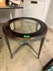 ROUND END TABLE WITH PARTIAL GLASS TOP - 3