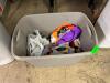 PLASTIC TOTE WITH ASSORTED HALLOWEEN ACCESSORIES AND TOYS - 4