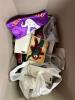 PLASTIC TOTE WITH ASSORTED HALLOWEEN ACCESSORIES AND TOYS - 8