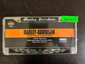 (2)- METAL HARLEY DAVIDSON LICENSE PLATE FRAMES