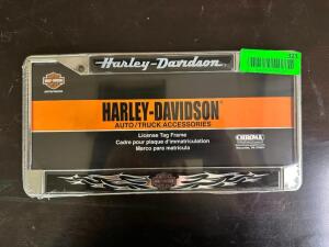 (2)- METAL HARLEY DAVIDSON LICENSE PLATE FRAMES