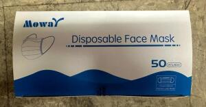 ONE BOX OF DISPOSABLE FACE MASKS