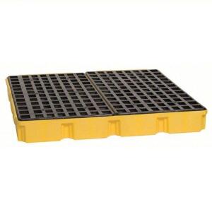 DESCRIPTION: (1) DRUM SPILL CONTAINMENT PLATFORMBRAND/MODEL: EAGLE #35U068INFORMATION: YELLOW, WITH BLACK DRAINSIZE: 60 GAL CAPACITY, 51-1/2 in L x 51-1/2 in W x 6-1/2 in HRETAIL$: $526.33 EAQTY: 1