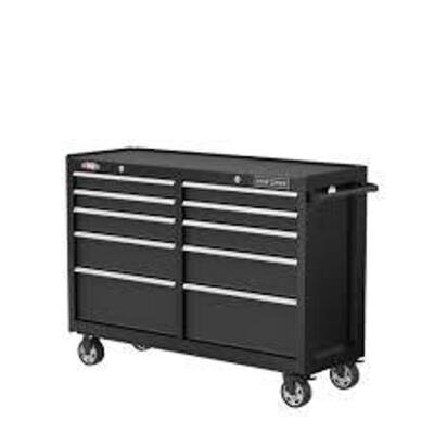 DESCRIPTION: (1) TOOL STORAGE BOXBRAND/MODEL: CRAFTSMANINFORMATION: BLACK, KEYS INCLUDED, NO CASTERSSIZE: 10 DRAWER, APPROX 52" X 18"  X 32"RETAIL$: $539.00 EAQTY: 1