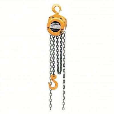 DESCRIPTION: (1) MANUAL CHAIN HOIST BRAND/MODEL: HARRINTON #6HJG2 INFORMATION: YELLOW, 3000LB LIFTING CAPACITY SIZE: 20' LIFT RETAIL$: $706.13 EA QTY: