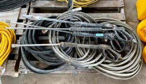 (4) PRESSURE WASHER HOSES WITH GUNS