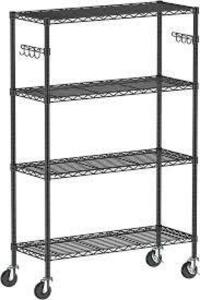 DESCRIPTION: (1) 4 TIER STORAGE SHELVES BRAND/MODEL: FELLOWS ZDZWJB4012 INFORMATION: WHITE SIZE: 14X36X57 RETAIL$: $79.99 EA QTY: 1