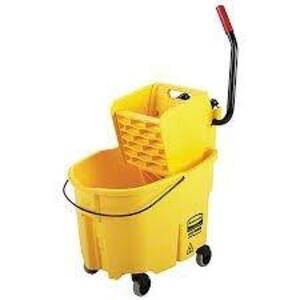 DESCRIPTION: (1) MOP BUCKET/WRINGER BRAND/MODEL: RUBBERMAID WAVEBRAKE INFORMATION: YELLOW SIZE: 35 QT RETAIL$: $103.00 EA QTY: 1