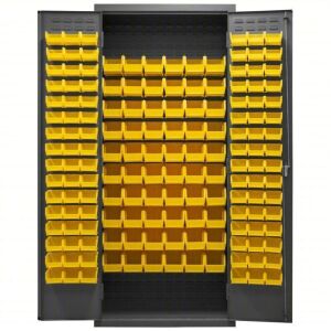 DESCRIPTION: (1) BIN STORAGE CABINETBRAND/MODEL: DURHAMINFORMATION: DARK GRAY, STEEL, BINS INCLUDEDSIZE: 36" W X 524" D X 72" HRETAIL$: $3309.06 EAQTY: 1