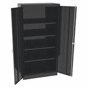 DESCRIPTION: (1) STORAGE CABINET BRAND/MODEL: TENNSCO #39FR28 INFORMATION: BLACK SIZE: 36 IN X 18 IN X 72 IN, SWING HANDLE & KEYED, 22 GA PANEL THICK,