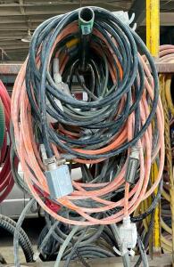 ASSORTED ELECTRICAL CONNECTING CABLES AS SHOWN