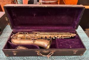 VINTAGE SILVER PROFESSIONAL C MELODY SAXOPHONE WITH CASE