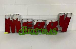 48" X 15" MERRY CHRISTMAS SIGN, METAL