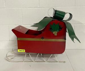 24" X 20" CHRISTMAS SLED DECORATION, METAL