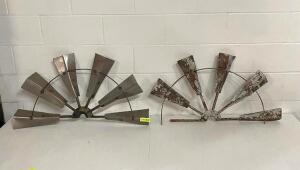 metal half windmills - 36 x 18"